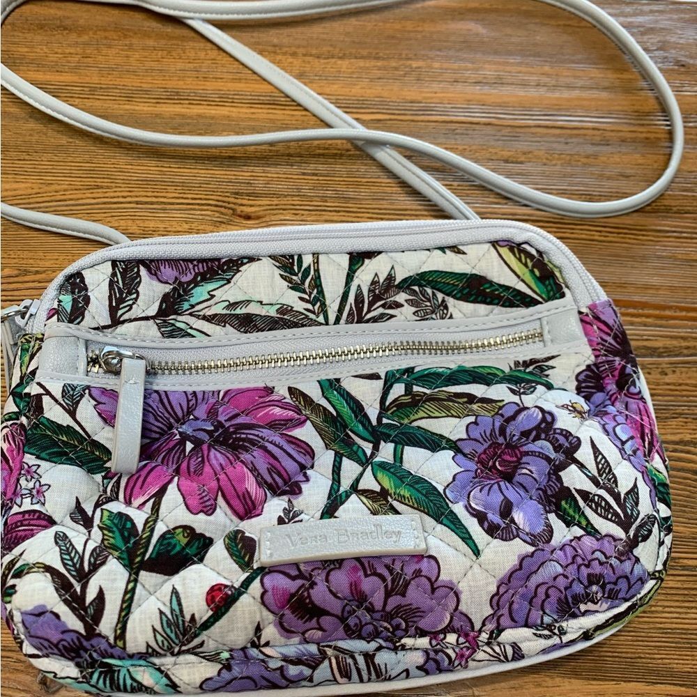 Vera Bradley Floral Crossbody Bag - Purple and Green